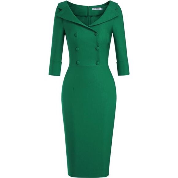 Dresses & Skirts - Women's Classic Vintage Sweetheart Tea Dress Green